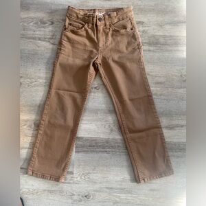 Cat & Jack Light Brown Stretch Pants Straight leg button and zip closure